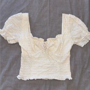 White Lace Crop Top